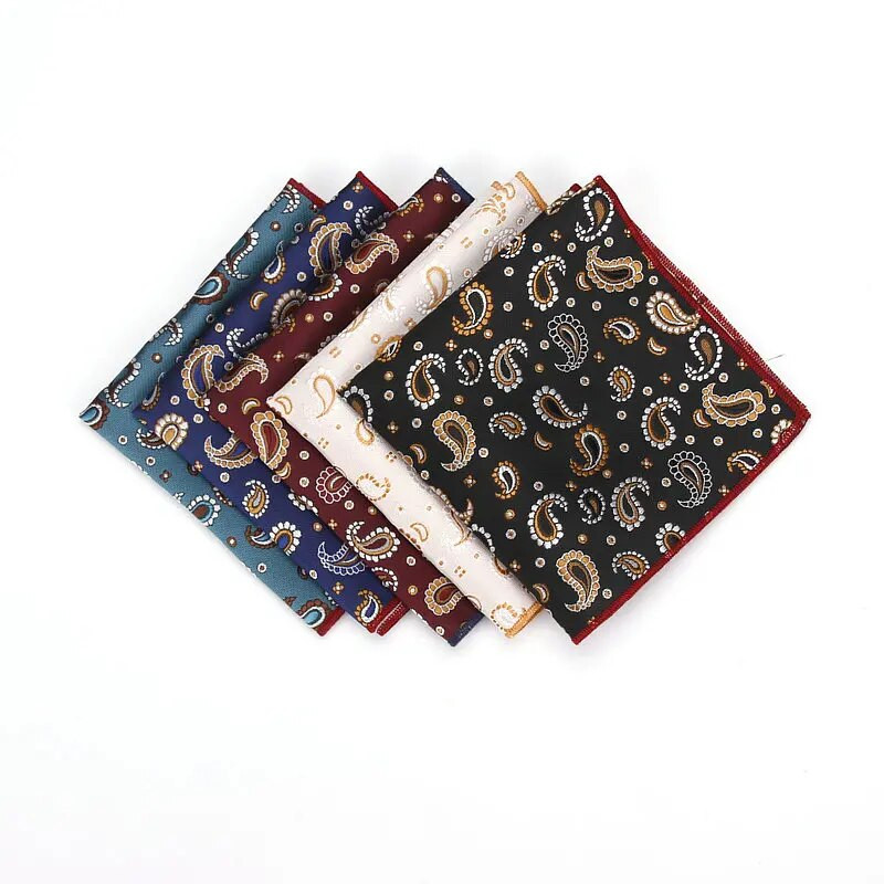 Luksuzni vintage muški Paisley poliester svileni džentlmenski džepni rupčić za mladoženju Paisley vjenčani klasični poklon za zabavu