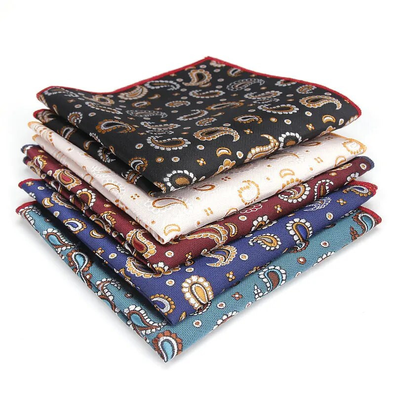 Luksuzni vintage muški Paisley poliester svileni džentlmenski džepni rupčić za mladoženju Paisley vjenčani klasični poklon za zabavu