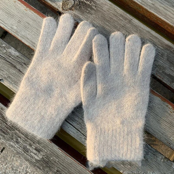 2022 Νέα ελαστικά γάντια πλήρους δακτύλου Ζεστά χοντρά γάντια ποδηλασίας για οδήγηση Γυναικεία Άντρες Χειμώνας ζεστά πλεκτά μάλλινα γάντια εξωτερικού χώρου