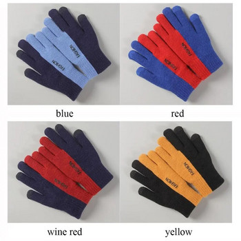1 Ζεύγος Φθινοπωρινά Χειμερινά Πλεκτά Γάντια Ανδρικά Πλεκτά Οθόνη Αφής Υψηλής Ποιότητας Μάλλινα Γάντια Ανδρικά Γάντια Ζεστά γάντια οδήγησης Fleece