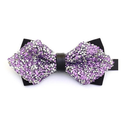 Strasszból készült csokornyakkendő férfiaknak csillogó kristálygalléros csokornyakkendő luxus esküvői bankett parti Bling pillangós csokornyakkendő vőlegény csokornyakkendő