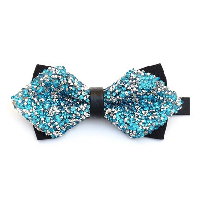 Strasszból készült csokornyakkendő férfiaknak csillogó kristálygalléros csokornyakkendő luxus esküvői bankett parti Bling pillangós csokornyakkendő vőlegény csokornyakkendő