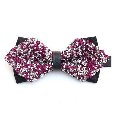 Strasszból készült csokornyakkendő férfiaknak csillogó kristálygalléros csokornyakkendő luxus esküvői bankett parti Bling pillangós csokornyakkendő vőlegény csokornyakkendő