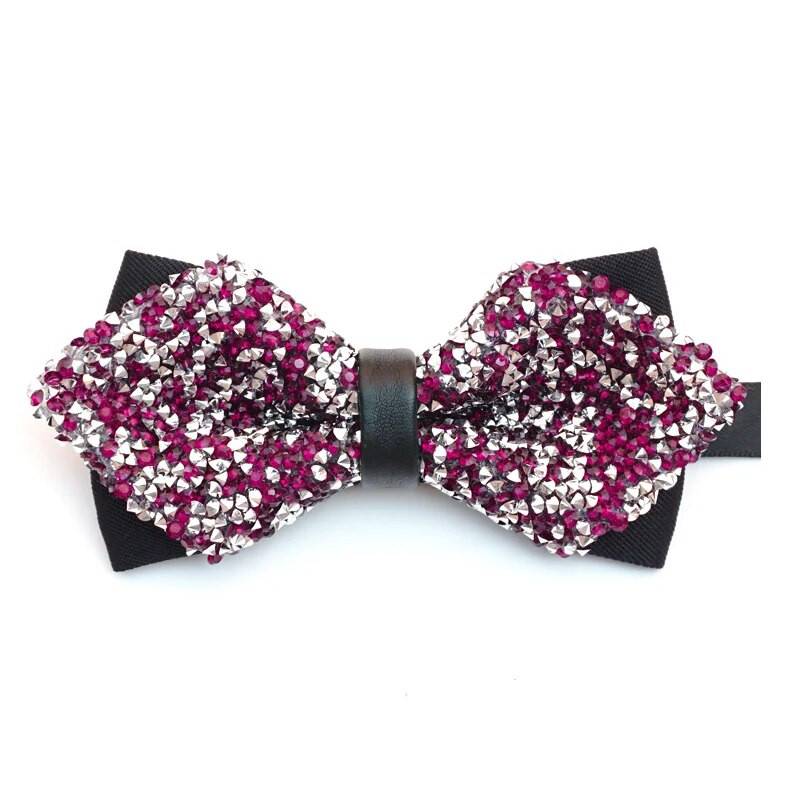 Strasszból készült csokornyakkendő férfiaknak csillogó kristálygalléros csokornyakkendő luxus esküvői bankett parti Bling pillangós csokornyakkendő vőlegény csokornyakkendő