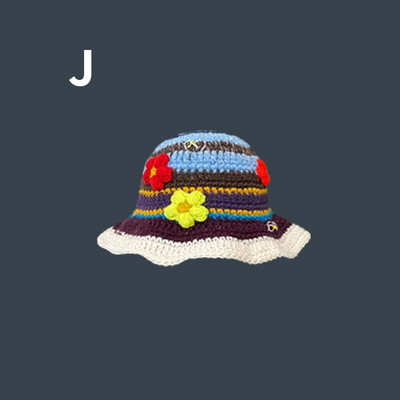 2023 Virágos horgolt vödörsapka női tavasz nyár kézzel készített kötött sapkák INS Koreai aranyos sapka Panama sapka