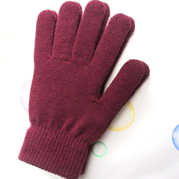 Χειμερινά γυναικεία πλεκτά γάντια από κασμίρ Φθινοπωρινό Χέρι Πιο Πυκνή Επένδυση Γάντια με πλήρη δάχτυλα Κοντά γάντια καρπού για σκι