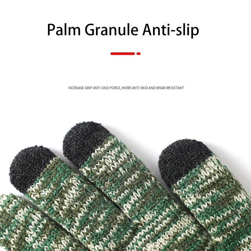 Ziemas cimdi vīriešiem Trikotāžas Liela izmēra silti Cimdi Riteņbraukšanai Vīriešu Biroja flīsa Neslīdošs skārienekrāna Akrils Mīksti Biezi Cimdi