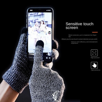 Нови зимни плетени ръкавици със сензорен екран за мъжки ръкавици за дамски топли двойки с плюш и удебелена неплъзгаща се вълна