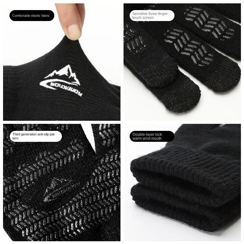 Nove zimske pletene rukavice s ekranom osjetljivim na dodir za muške rukavice za tople ženske parove od pliša i podebljane neklizajuće vune