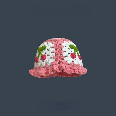 Ručno izrađena heklana kapa s kantom za djevojčice, korejske vruće putne panamske kape za plažu, dizajn pletene kape, zimska kapa, vunena topla kapa