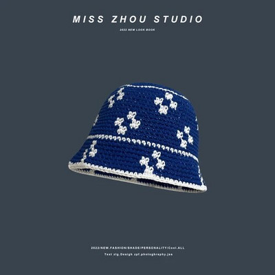 Ručno izrađena heklana kapa s kantom za djevojčice, korejske vruće putne panamske kape za plažu, dizajn pletene kape, zimska kapa, vunena topla kapa