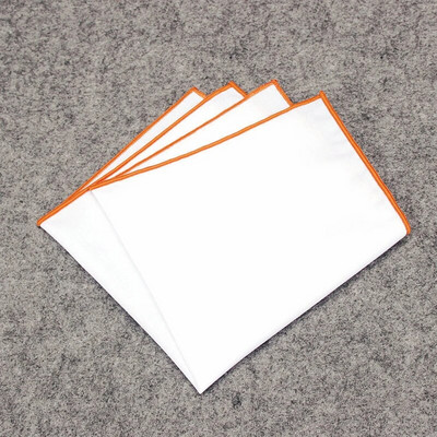 Vyriška balta kišeninė kvadratinė medvilninė nosinaitė ekologiška balta Hankies spalvotas kraštas vientisos spalvos minkštas