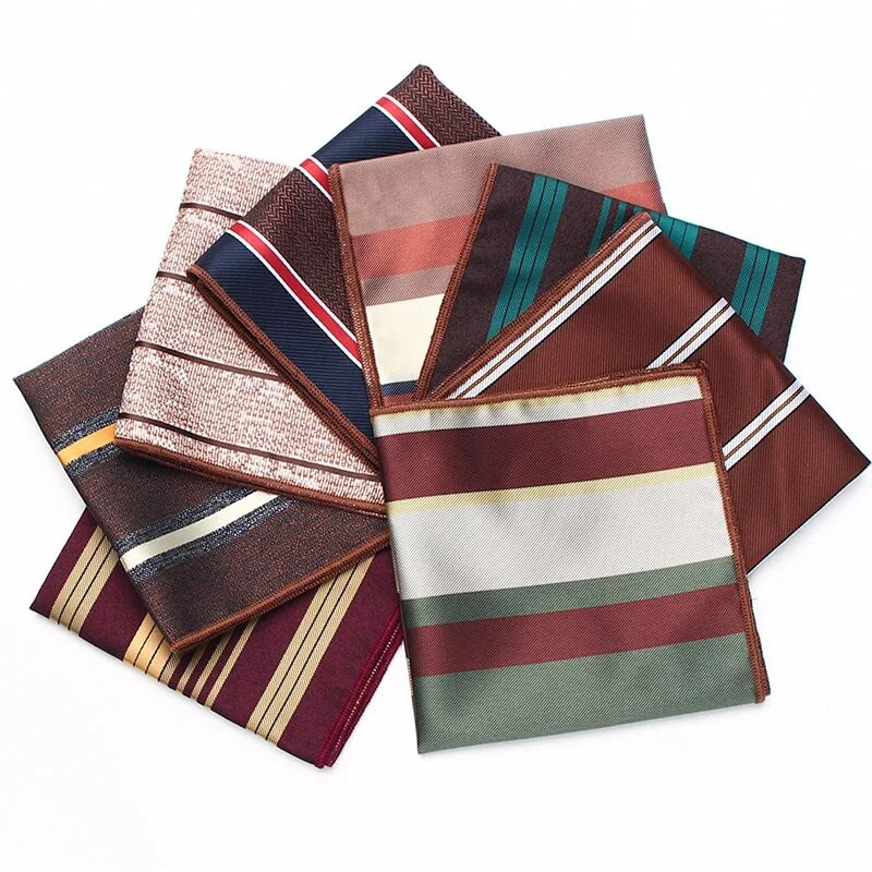 23cm*23cm džepna maramica za muškarce crvenožuti prugasti rupčić odijelo ručnik za vjenčanje na prsima