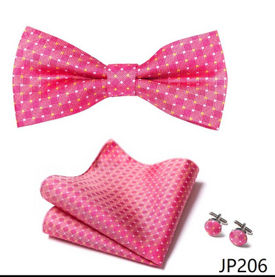 2023 Új dizájn Jacquard ünnepi pillangó csokornyakkendő négyzet alakú szett csokornyakkendő zsebkendő mandzsettagomb férfi ing kiegészítők