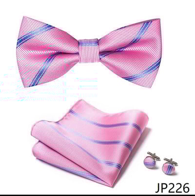 2023 Új dizájn Jacquard ünnepi pillangó csokornyakkendő négyzet alakú szett csokornyakkendő zsebkendő mandzsettagomb férfi ing kiegészítők