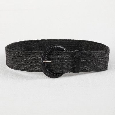 Novi boho ženski pojasevi s kopčom za proljeće ljeto, modni ženski pleteni široki remen, dizajnerski tkani elastični PP pojas od slame i trave