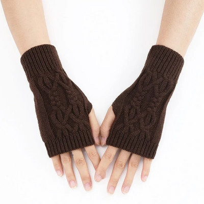 Zimske pletene jednobojne rukavice bez prstiju rastezljive rukavice s dodirnim zaslonom na pola prsta za vanjske vožnje biciklom za vožnju elastičnim rukavicama