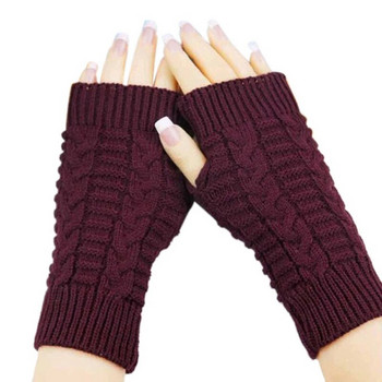 Зимни топли плетени ръкавици за жени, мъже, топли, плетени на една кука без пръсти, дебели меки ръкавици, унисекс ръкавици за китка с половин пръст