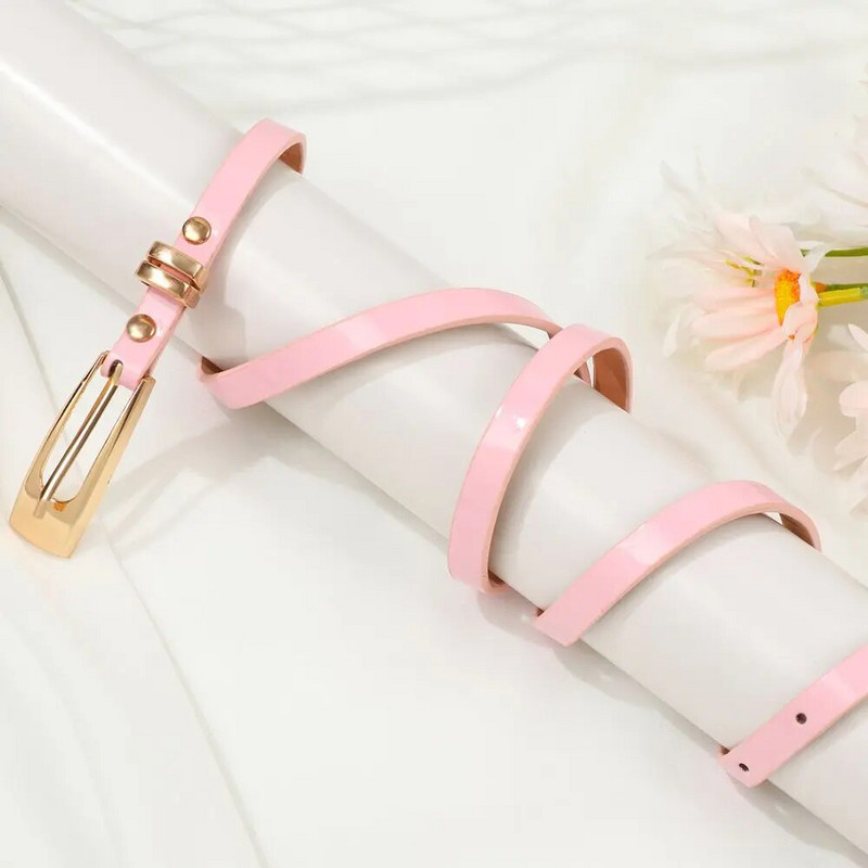 Madinga vintažinė reguliuojama siaura siaura plona juosmens juosta Dirbtinės odos moteriška suknelė su juosmeniu