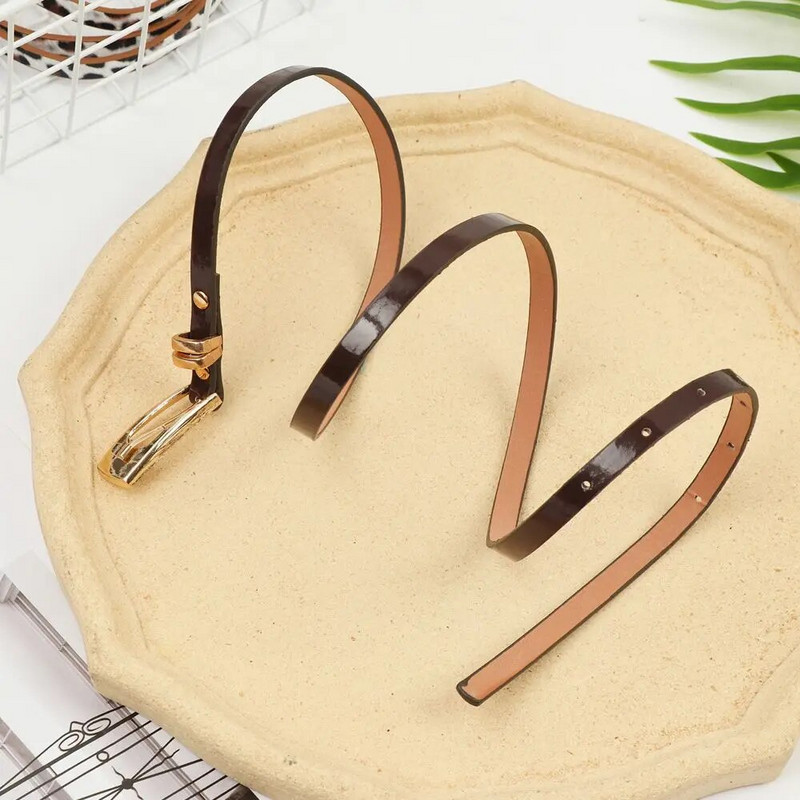 Madinga vintažinė reguliuojama siaura siaura plona juosmens juosta Dirbtinės odos moteriška suknelė su juosmeniu