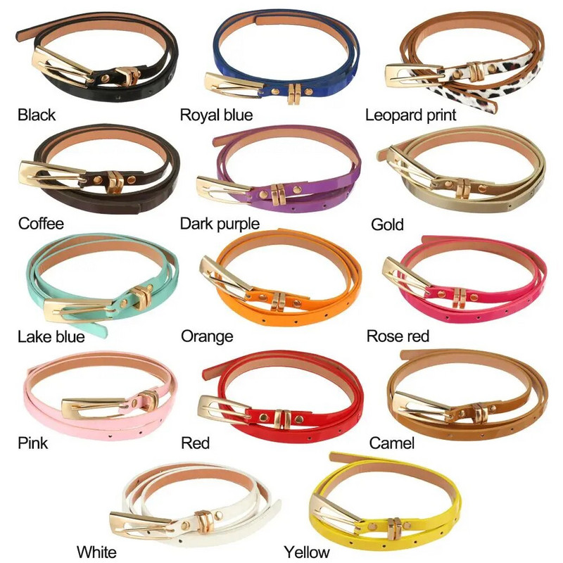 Madinga vintažinė reguliuojama siaura siaura plona juosmens juosta Dirbtinės odos moteriška suknelė su juosmeniu