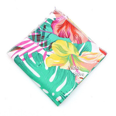 Pasaku džungļu ziedu augu apdruka 23 cm kabatlakats Kokvilna Hankie Vīrieši Sieviešu gadījuma ballīte kabata kvadrātveida dāvana smokinga aksesuārs