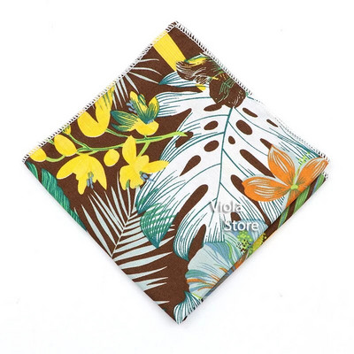 Pasaku džungļu ziedu augu apdruka 23 cm kabatlakats Kokvilna Hankie Vīrieši Sieviešu gadījuma ballīte kabata kvadrātveida dāvana smokinga aksesuārs
