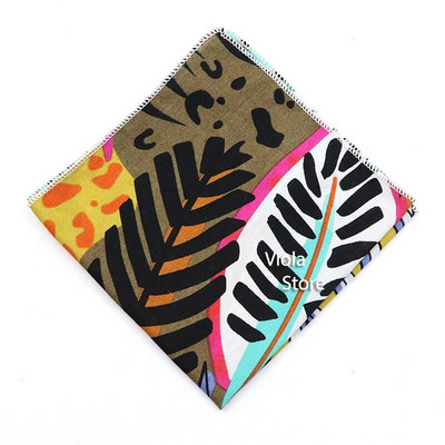 Pasaku džungļu ziedu augu apdruka 23 cm kabatlakats Kokvilna Hankie Vīrieši Sieviešu gadījuma ballīte kabata kvadrātveida dāvana smokinga aksesuārs