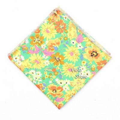 Pasaku džungļu ziedu augu apdruka 23 cm kabatlakats Kokvilna Hankie Vīrieši Sieviešu gadījuma ballīte kabata kvadrātveida dāvana smokinga aksesuārs