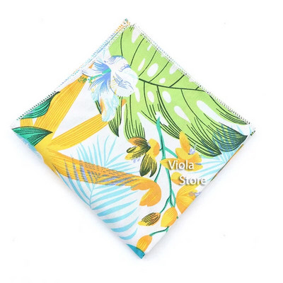 Pasaku džungļu ziedu augu apdruka 23 cm kabatlakats Kokvilna Hankie Vīrieši Sieviešu gadījuma ballīte kabata kvadrātveida dāvana smokinga aksesuārs