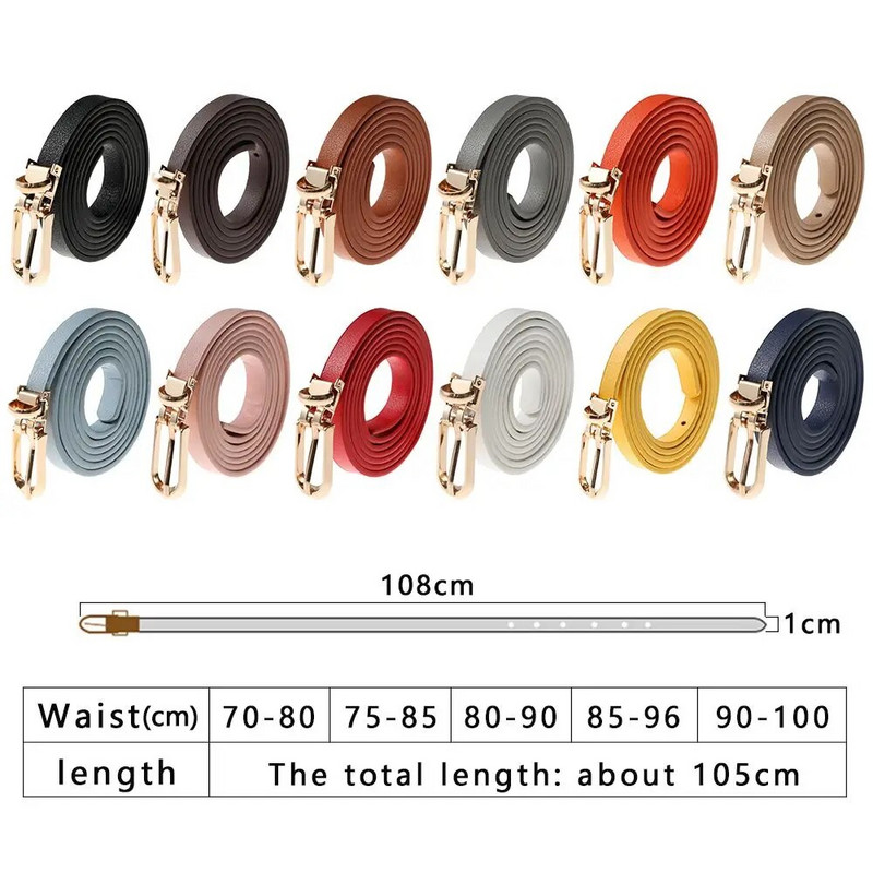 1 kom. Trendy tanki remen oko struka Modni graciozni ženski pojas od umjetne kože u slatkim bojama Podesivi remen Remen za haljine Dodaci za odjeću