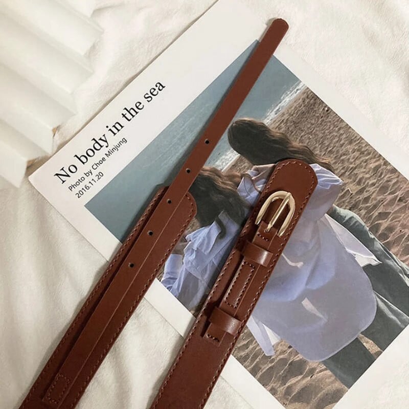 Retro metāla sprādze, PU ādas sieviešu josta, kas piemērota