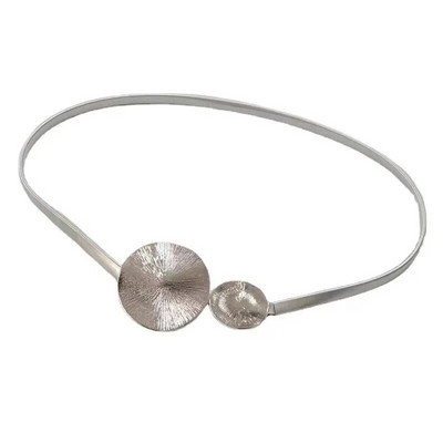 Modes daudzpusīgs volāns Metāla atsperu josta Sieviešu dizaineru kleita krekls džemperis Elastīgs viduklis ķēde Apģērbu aksesuāri