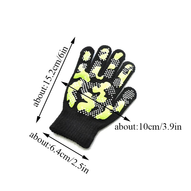 5-11 godina Kamuflažne dječje protuklizne pletene rukavice Dječje pune prste Mekane hladne rukavice Sportske rukavice na otvorenom Elastična rukavica