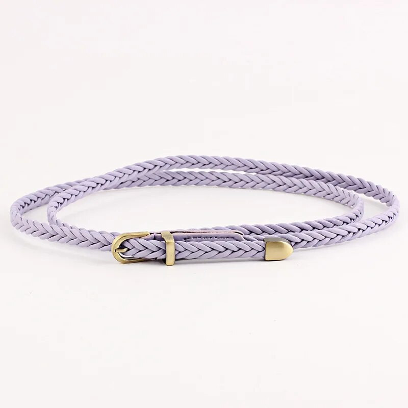 Kézzel kötött, hosszú bőr tervezői fonott deréköv arany csattal bulis övek és női lányok zsinóros derékpánt női öv