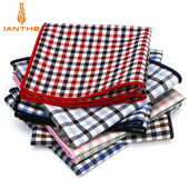 Vintage 100% kokvilnas klasiskie kostīmi kabatas kvadrātā 25 cm*25 cm vīriešu kabatlakatiņi rūtaini rūtaini modes dvielis Hanky Hankies dāvana