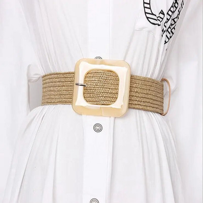 Nova ženska ljetna haljina s pletenim remenom s četverokutnim pojasom za plažu Bohemia, korejski modni remen