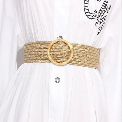 Nova ženska ljetna haljina s pletenim remenom s četverokutnim pojasom za plažu Bohemia, korejski modni remen