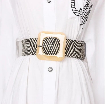 Nova ženska ljetna haljina s pletenim remenom s četverokutnim pojasom za plažu Bohemia, korejski modni remen