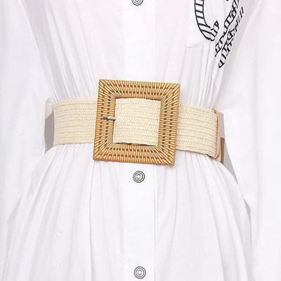 Nova ženska ljetna haljina s pletenim remenom s četverokutnim pojasom za plažu Bohemia, korejski modni remen