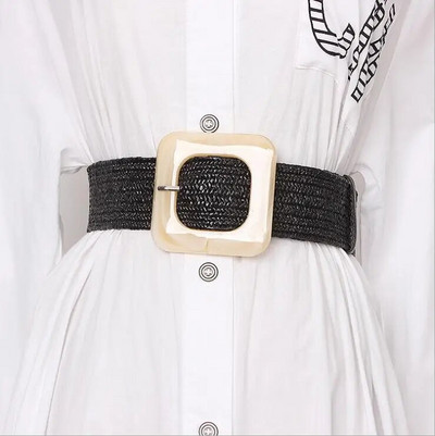 Nova ženska ljetna haljina s pletenim remenom s četverokutnim pojasom za plažu Bohemia, korejski modni remen