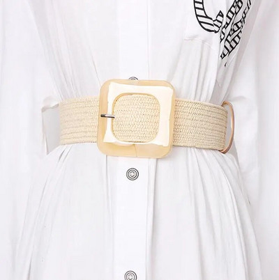 Nova ženska ljetna haljina s pletenim remenom s četverokutnim pojasom za plažu Bohemia, korejski modni remen