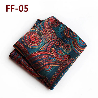 Jauns 25*25CM vīriešu Hanky Paisley ziedu žakarda audums, grezns 100% zīda kabatas kvadrātveida kabatlakats biznesa uzvalka aksesuāru šalle