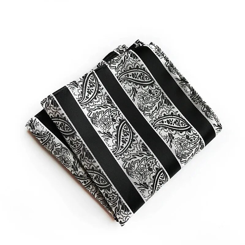 Jauns 25*25CM vīriešu Hanky Paisley ziedu žakarda audums, grezns 100% zīda kabatas kvadrātveida kabatlakats biznesa uzvalka aksesuāru šalle