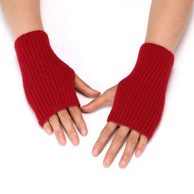 Nove zimske pletene rukavice za žene, muškarce, tople rukavice bez prstiju, mekane, debele, tople rastezljive rukavice za pisanje do pola prstiju