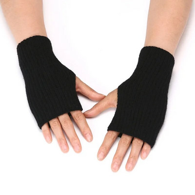 Nove zimske pletene rukavice za žene, muškarce, tople rukavice bez prstiju, mekane, debele, tople rastezljive rukavice za pisanje do pola prstiju