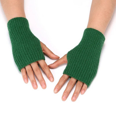 Nove zimske pletene rukavice za žene, muškarce, tople rukavice bez prstiju, mekane, debele, tople rastezljive rukavice za pisanje do pola prstiju