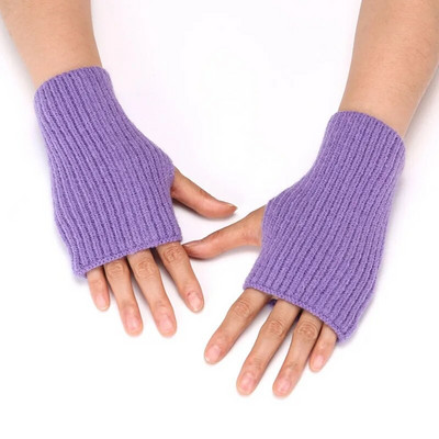 Nove zimske pletene rukavice za žene, muškarce, tople rukavice bez prstiju, mekane, debele, tople rastezljive rukavice za pisanje do pola prstiju