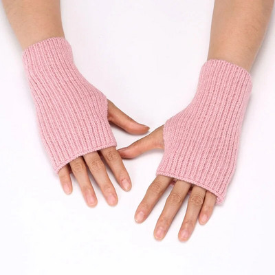 Nove zimske pletene rukavice za žene, muškarce, tople rukavice bez prstiju, mekane, debele, tople rastezljive rukavice za pisanje do pola prstiju