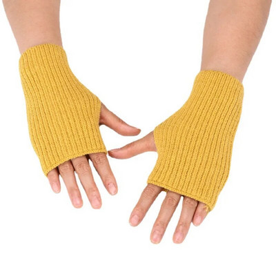 Nove zimske pletene rukavice za žene, muškarce, tople rukavice bez prstiju, mekane, debele, tople rastezljive rukavice za pisanje do pola prstiju